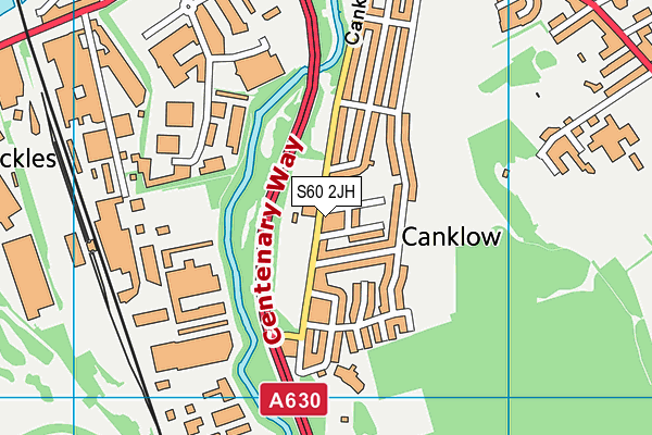 Canklow Recreation Ground map (S60 2JH) - OS VectorMap District (Ordnance Survey)