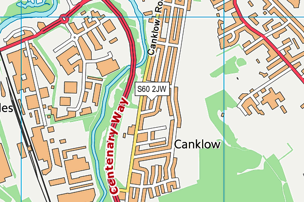 S60 2JW map - OS VectorMap District (Ordnance Survey)