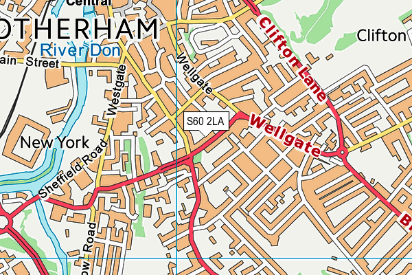 S60 2LA map - OS VectorMap District (Ordnance Survey)