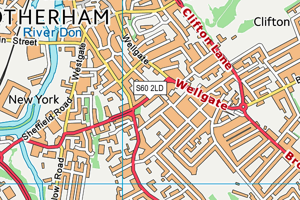 S60 2LD map - OS VectorMap District (Ordnance Survey)
