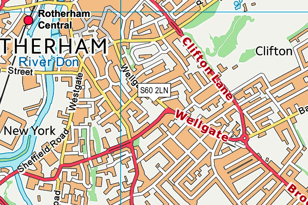 S60 2LN map - OS VectorMap District (Ordnance Survey)
