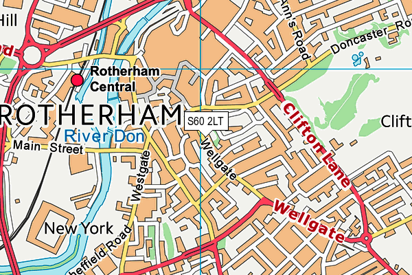 S60 2LT map - OS VectorMap District (Ordnance Survey)