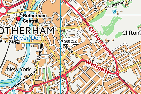 S60 2LZ map - OS VectorMap District (Ordnance Survey)