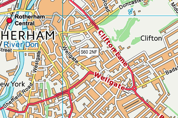 S60 2NF map - OS VectorMap District (Ordnance Survey)