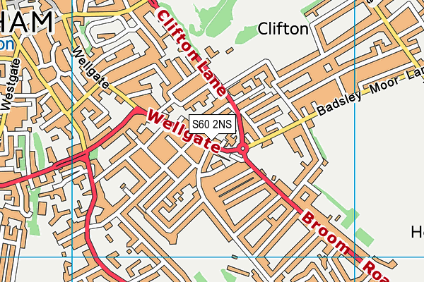 S60 2NS map - OS VectorMap District (Ordnance Survey)