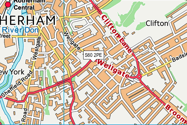 S60 2PE map - OS VectorMap District (Ordnance Survey)