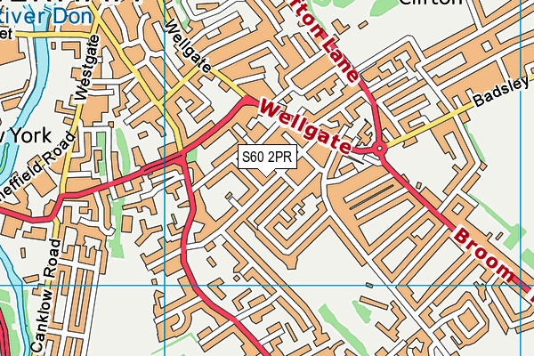 S60 2PR map - OS VectorMap District (Ordnance Survey)