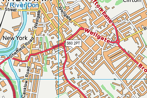 S60 2PT map - OS VectorMap District (Ordnance Survey)