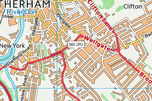 S60 2PU map - OS VectorMap District (Ordnance Survey)