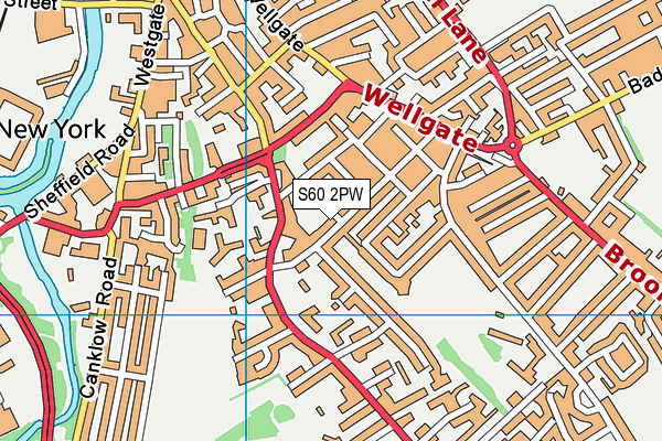 S60 2PW map - OS VectorMap District (Ordnance Survey)