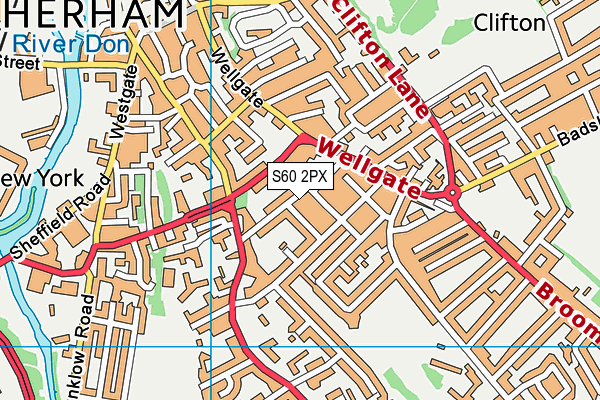 S60 2PX map - OS VectorMap District (Ordnance Survey)