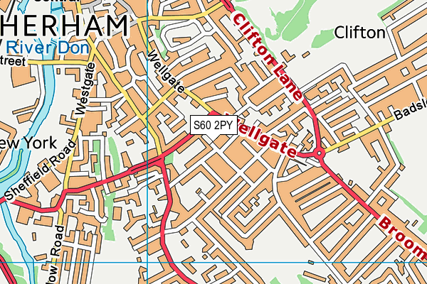 S60 2PY map - OS VectorMap District (Ordnance Survey)