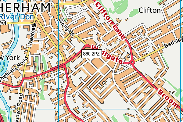 S60 2PZ map - OS VectorMap District (Ordnance Survey)