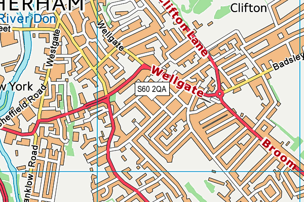 S60 2QA map - OS VectorMap District (Ordnance Survey)