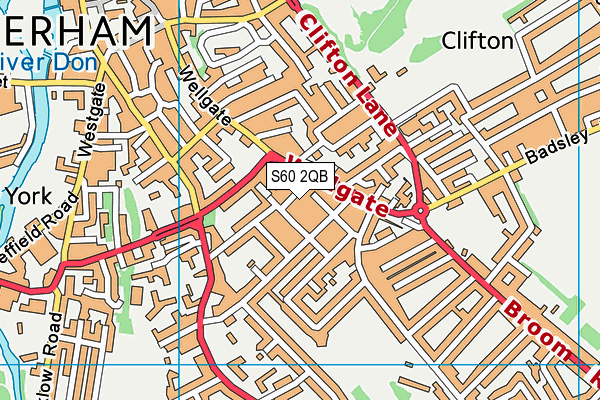 S60 2QB map - OS VectorMap District (Ordnance Survey)