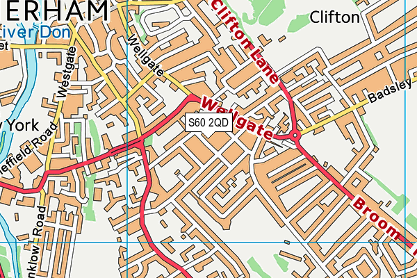 S60 2QD map - OS VectorMap District (Ordnance Survey)