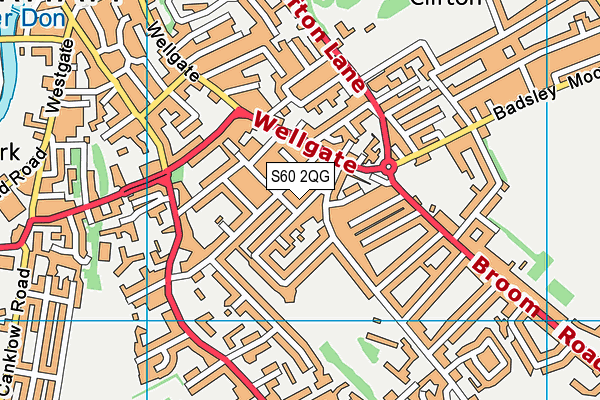 S60 2QG map - OS VectorMap District (Ordnance Survey)