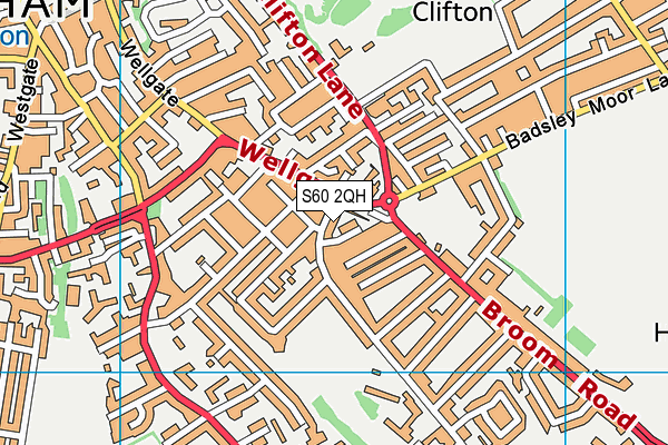 S60 2QH map - OS VectorMap District (Ordnance Survey)