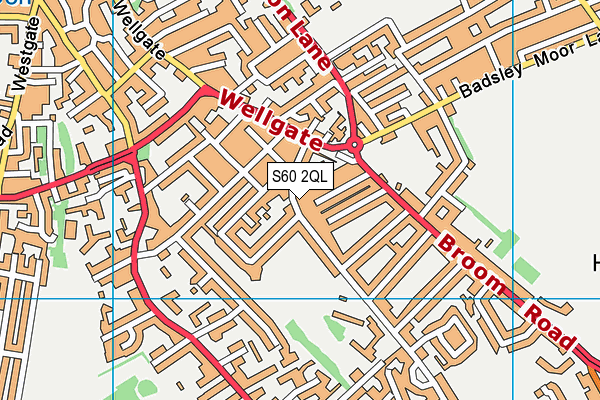 S60 2QL map - OS VectorMap District (Ordnance Survey)