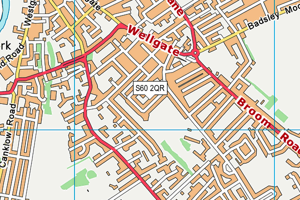 S60 2QR map - OS VectorMap District (Ordnance Survey)