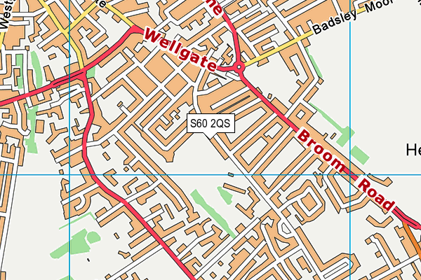 S60 2QS map - OS VectorMap District (Ordnance Survey)