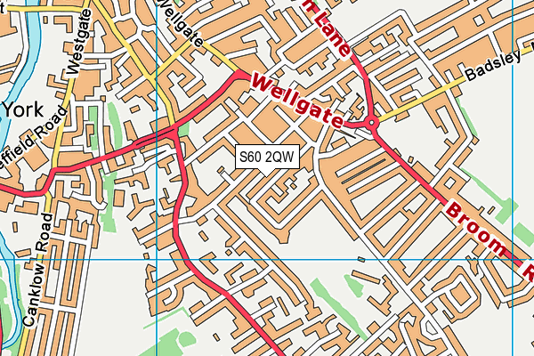 S60 2QW map - OS VectorMap District (Ordnance Survey)