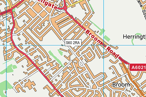 S60 2RA map - OS VectorMap District (Ordnance Survey)