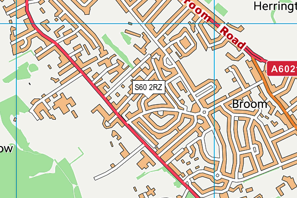 S60 2RZ map - OS VectorMap District (Ordnance Survey)