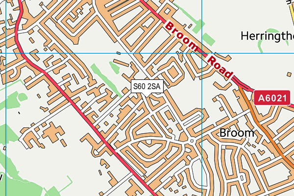 S60 2SA map - OS VectorMap District (Ordnance Survey)