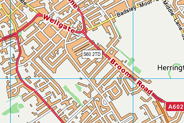 S60 2TD map - OS VectorMap District (Ordnance Survey)