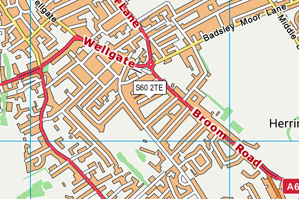 S60 2TE map - OS VectorMap District (Ordnance Survey)