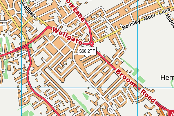 S60 2TF map - OS VectorMap District (Ordnance Survey)