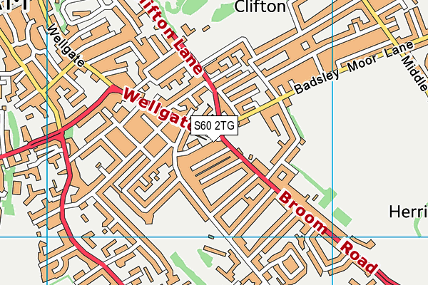 S60 2TG map - OS VectorMap District (Ordnance Survey)