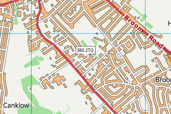 S60 2TQ map - OS VectorMap District (Ordnance Survey)