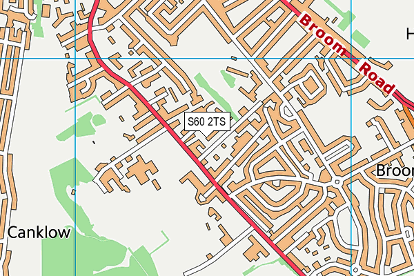 S60 2TS map - OS VectorMap District (Ordnance Survey)