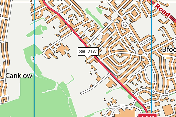 S60 2TW map - OS VectorMap District (Ordnance Survey)