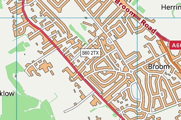 S60 2TX map - OS VectorMap District (Ordnance Survey)