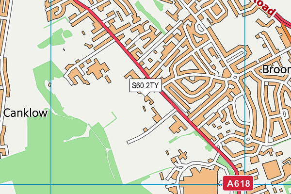S60 2TY map - OS VectorMap District (Ordnance Survey)