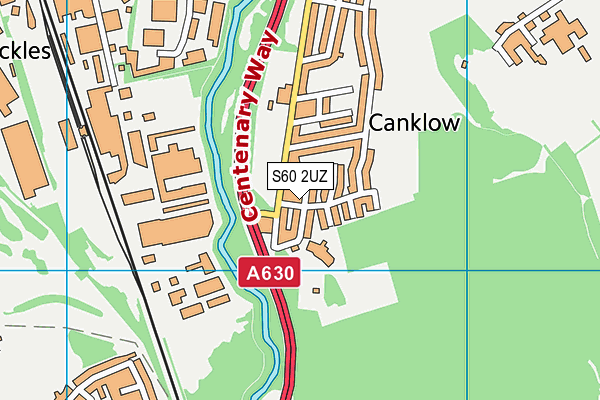 S60 2UZ map - OS VectorMap District (Ordnance Survey)