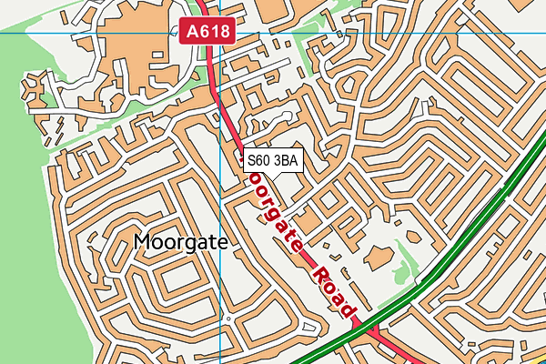 S60 3BA map - OS VectorMap District (Ordnance Survey)