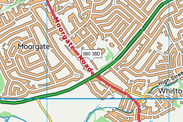 S60 3BD map - OS VectorMap District (Ordnance Survey)