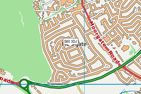 S60 3DJ map - OS VectorMap District (Ordnance Survey)