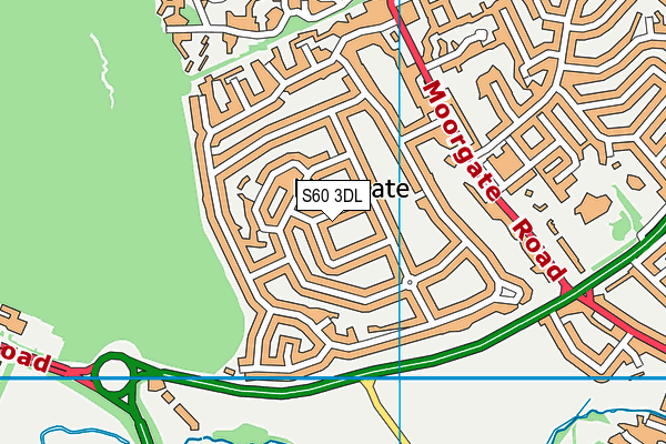 S60 3DL map - OS VectorMap District (Ordnance Survey)