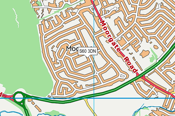S60 3DN map - OS VectorMap District (Ordnance Survey)