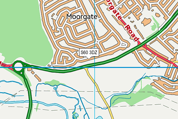 S60 3DZ map - OS VectorMap District (Ordnance Survey)