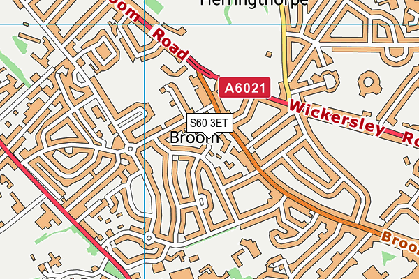 S60 3ET map - OS VectorMap District (Ordnance Survey)