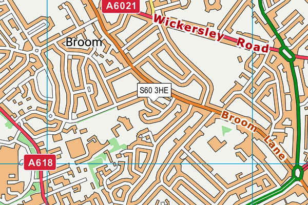 S60 3HE map - OS VectorMap District (Ordnance Survey)