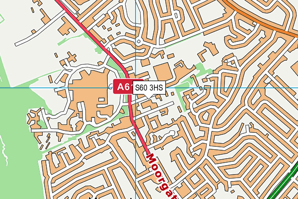 S60 3HS map - OS VectorMap District (Ordnance Survey)