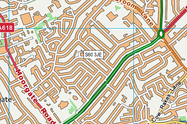 S60 3JE map - OS VectorMap District (Ordnance Survey)