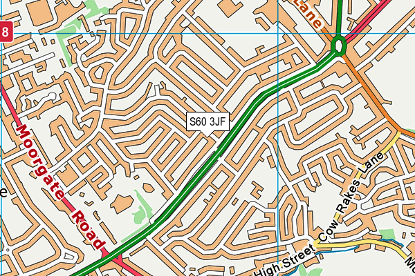 S60 3JF map - OS VectorMap District (Ordnance Survey)